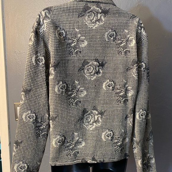 NEW IDENTITY Rose and Houndstoothish Print One Button Blazer - Picture 14 of 16